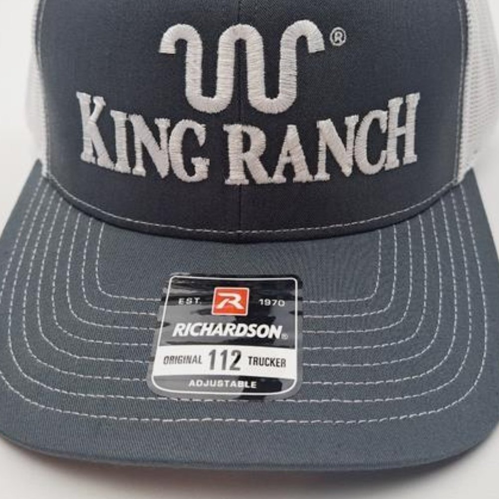 Texas Pride King Ranch Richardson 112 Trucker Mesh Snapback Cap Hat Gray & White